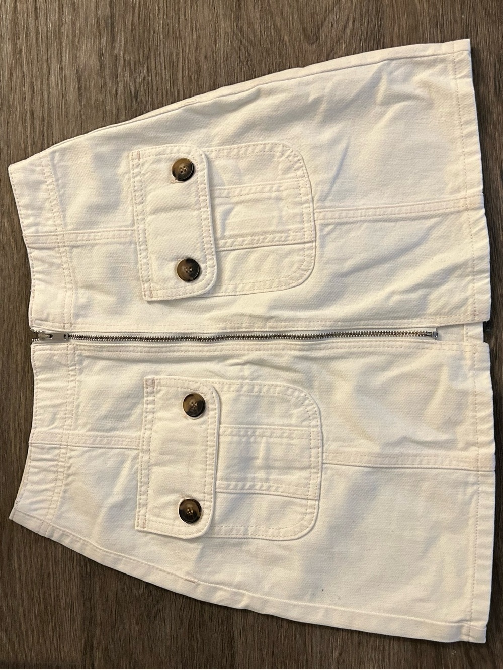 Topshop White Denim Mini Skirt with Double pockets